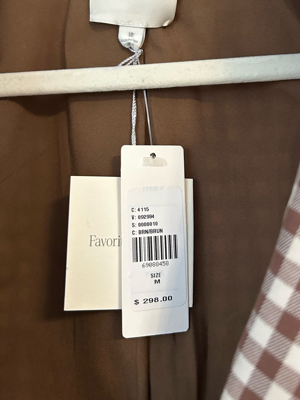 Anthropologie Favorite Daughter The Break-Up Blazer brown gingham check print - Picture 3 of 9